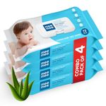 Mee Mee Wet Wipes for Baby Skin with Aloe Vera Paraben Free, Fragrance Free, pH Balanced, Dermatologically Safe, Baby Wipes Combo, 72 Wipes/Pack With Lid (Pack of 4 Wet Wipes)