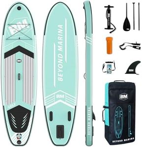 BEYOND MARINA Inflatable Stand Up Paddle Board, 10'6" SUP Paddleboard for Adult, Premium Accessories | Non-Slip 5MM EVA Deck & Foam Handles, Camera Mount, Double Action Pump, 85L Travel Backpack