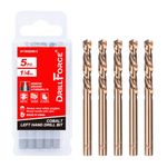 VALYRIANTOOL 5PCS 1/4" M35 Cobalt Left Hand Drill Bits Set for Removing Damaged Bolts and Screws, Reverse Twist Drill Bits