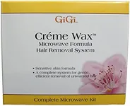 GiGi Crème Wax Microwave Kit for Hair Removal - Complete At-Home Waxing Kit for Face & Body with Strips & Applicators