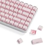 Womier Keycaps - Crystal Jelly Keycaps, Side Printed Keycaps, Custom Keyboard Keycaps 113 Keys, OEM Profile Cute Keycaps for 61/68/84/87/98/100 Cherry Gateron MX Mechanical, Pink