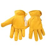 HHPROTECT Gardening Gloves Leather Work Gloves for Men and Ladie Winter Warm Working Thorn Proof Gloves for Construction,Yard, Mechanic, Welding, DIY- M