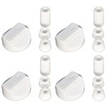 Yourspares 4 x Fits Hotpoint, Howdens, Hygena, Indesit, Lamona and LG Universal Cooker/Oven/Grill Control Knob And Adaptors White