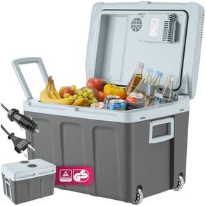 tectake® Glacière électrique XXL 40L, Fonction 2en1 Refroidissement & chauffage, avec Roulettes, idéal Boissons Camping car voyage Cosmétique Maquillage Pêche Plage Vacances Voyage voiture Pique nique
