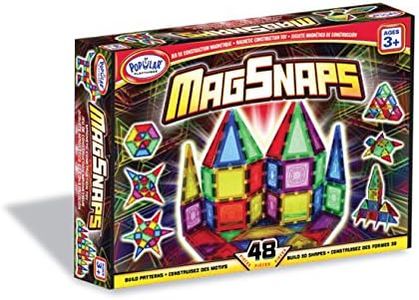 MagSnaps Magnetic Construction Set with 48 Pieces, STEM Learning Toy