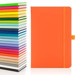 Notes London Eco A5 Notebook with Lined Pages, Pen Loop, Ribbon, Date Marks and Paper Pocket, Medium Hardback Journal, Note, sustainably sourced paper (Orange)