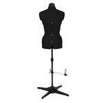 Sewing Online Adjustable Dressmakers Dummy, in Black Fabric with Hem Marker, Dress Form Size 10 to 16 - Pin, Measure, Fit and Display your Clothes on this Tailors Dummy - 023816-Black