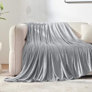 Sleep Zone Nanotex Cooling Blanket for Hot Sleepers, Double-Sided Cold Blanket, Summer Blanket Queen Size, Ultra-Cool Lightweight Breathable Blanket for Bed (Grey, 90''x90'')