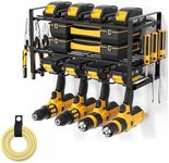 TGSAS Power Tool Organizer Wall Mount - Garage Wall Tool Organizer with Drill Holder, Tool Storage Organizer, Heavy Duty Metal Shelf, Wall Mount Organizer for Garage & Workshop