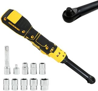 3/8" Extended Cordless Electric Ratchet Wrench Compatible with Dewalt 18V 20V Battery, 320RPM 80N.m Ratchet Wrench with 6" Head and LED Light, with 8 Sockets and 1/4" Adapter(Battery Not Included)