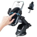 Arcmogo Car Phone Holder Mount Auto Clamp Cell Phone Holder for Car Dashboard Windshield Air Vent with Sticky Suction Cup and Car Vent Clip, Car Mount for iPhone Samsung All Smartphones & Cars