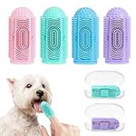 LDIIDII Dog Toothbrush Dog Finger Toothbrush 4 Pack Finger Toothbrush for Dog Cat Full Surround Bristles Dog Tooth Brush Silicone Puppy Toothbrush Easy Dog Teeth Cleaning & Dog Dental Care