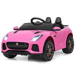 Costzon Ride on Car, 12V Licensed Jaguar F-Type SVR Battery Powered Ride on Toy w/Remote Control, Front/Rear Lights, MP3, Music, 3 Speeds, Spring Suspension, Electric Vehicle for Kids (Pink)