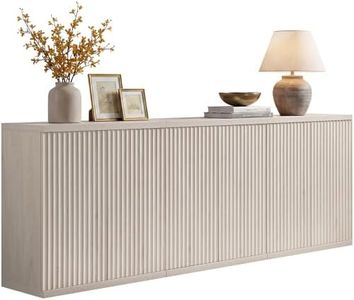 SICOTAS Buffet Cabinet with Storage Accent Sideboard Modern Credenza with Doors & Shelves Fluted Media Console Mid Century Coffee Bar Table for Living Room Kitchen Dining Room Hallway(3PCS)