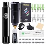 Dragonhawk Tattoo Kit S12 Rotary Tattoo Pen Machine Wireless Battery Tattoo cartridge Needles Tattoo Ink Complete Tattoo Machine Kit for Tattoo Beginners