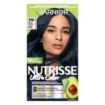 Garnier Nutrisse Ultra Color, Permanent Hair Dye, Vibrant Long-Lasting Colour, Vegan Formula, Nourished Hair, Protects Hair Against Dryness, 210 Blue Black, 1 Application, Packaging May Vary