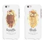 2015 CustomizedCute BFF Phone Cases - Brunette and Blonde Best Friends Phone Covers for iphone 4, iphone 5, iphone 5C, iphone 6, iphone 6 plus, Galaxy S3, Galaxy S4, Galaxy S5, HTC M8, LG G3