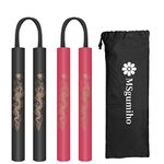 Nunchucks Cord Nunchakus Safe Foam Rubber Training Nunchucks with Cord 2PCS for Kids & Beginners Practice and Training(1 Black+1 Red)