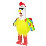 Silom Inflatable Chicken Costume for Adult Kids, Easter Halloween Fancy Dress Chicken Rooster Costumes for Men Women Cosplay Christmas Birthday Wedding Party Blow Up Costume (Kids)