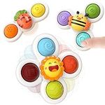 Fidget Toys Baby Toys Sensory Toys Suction Cup Spinners Bath Toys Spinning Top for Toddlers Kids Infant Autistic Children 6 12 18 Months 1 2 3 Year Old Boys Girls Birthday Gifts 3pcs