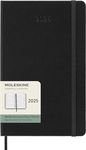 Moleskine Weekly Planner, Horizontal 12-Month 2025 Agenda, HardCover and ElasticClosure, BlackColor, LargeFormat 13x21 cm