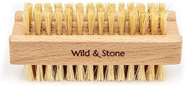 Wild & Stone Cepillo de uñas de madera | Cepillo de uñas de sisal natural de doble cara | Madera de haya y fibras de sisal con certificación FSC | Vegano y sin plástico (paquete de 1)