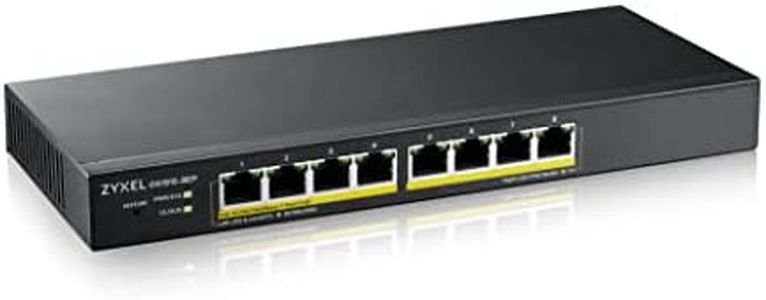 ZyXel 8-Port PoE Switch Gigabit Ethernet Smart (GS1915-8EP) - Managed, with 8X PoE+ @ 60W, Optional Nebula Cloud Management, Desktop or Wall Mount, Limited Lifetime Protection