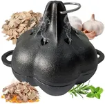 BOLVOUD Cast Iron Smoker Roaster & 