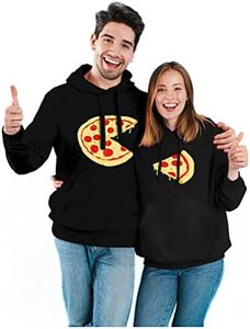 The Missing Piece Pizza & Slice - His and Her Hoodies - Matching Couple Hoodies Men's Black Medium/Women Black Medium