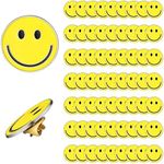 WILLBOND 60 Pack Happy Face Lapel Pins Bulk Cute Smile Enamel Pinback Buttons Funny Teacher Pins for Students Kids Clothes Backpacks Decoration (Yellow)