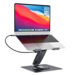 Laptop Docking Station for MacBook Pro/Air/Dell/HP/Surface HC 11-in-1 USB C Hub 360°Rotatable Laptop Stand with USB Hub 4K HDMI USB 3.0 PD100W 3.5mm Audio Jack RJ 45 TF/SD Reader Universal Laptop Dock