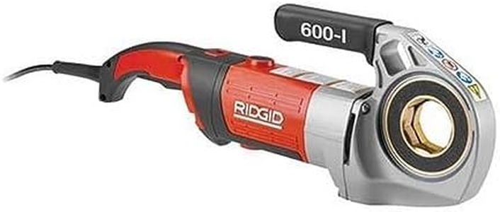 RIDGID 44913 600-I Handheld Power Drive Pipe Threading Machine with Carrying Case and Dual V-Jaw Support, 1/8" to 1-1/4" Pipe Capacity