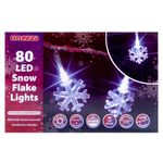 Toyland® 80 Ultra White LED Snowflake Chaser Lights Indoor & Outdoor With 8 Mode Controller For Frozen Themed Parties (LI80WSF-FROZEN)