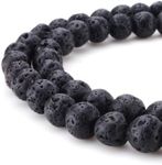 BEADNOVA 8mm Natural Black Lava Bea