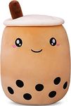 TechMax Solution Cute Bubble Tea Plush Toy Stuffed Food Shaped Pillow Cushion Cartoon Fruit Milk Tea Gift For Kids