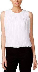 Calvin Klein Womens Blouse, White, X-Small