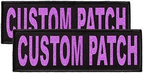 Dogline Custom Patch with Glitter Letters for Dog Vest Harness or Collar Customizable Bling Text Personalized Patches with Hook Backing Name Agility Service Dog ESA 2 Patches Z Purple Text
