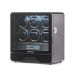 BARRINGTON Automatic Watch Winder for 6 Watches in Black Premium Watch Winder Box with a Super Quiet Motor Stylish LED Digital Display Watch Organiser