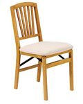 Stakmore Slat Back Folding Chair Finish, Set of 2, Oak