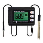 Professional pH & Temperature Meter with ATC and Automatic Calibration Function, Water Tester Measurement for Aquarium Hydroponics