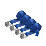 BB Sport Cargo Strap, Blue, 2.5cm x 2.5m, 250kg, Polyester, Tested Safety, Trailer Compatible, 4 Pieces