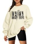 KIMSOONG Oversized Mama Sweatshirt Women: Mom Hoodie Fall Outfits Casual Print Crewneck Floral Mama Graphic Pullover Top