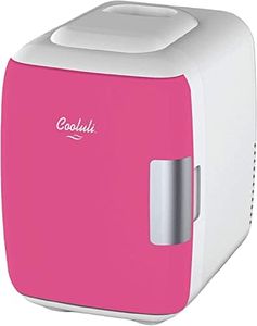 Cooluli Skincare Mini Fridge for Bedroom - Car, Office Desk & Dorm Room - Portable 4L/6 Can Electric Plug In Cooler & Warmer for Food, Drinks, Beauty & Makeup, 12v AC/DC & Exclusive USB, Fuchsia
