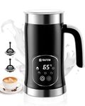 5-in-1 Milk Frother Electric Steamer: Automatic Magnetic Milk Foamer with Hot Foam Cold Froth for Cappuccino Latte Matcha - 350ml Large Capacity Milk Warmer Chocolate Heater Stainless Steel