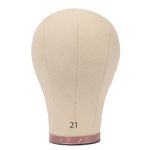 20"-24" Cork Canvas Block Head Mannequin Manikin Head For Wig Making Display Training Drying Styling Coloring Wig Head Stand With Mount Hole 21 Inch