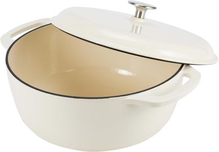 Amazon Basics Enameled Cast Iron Dutch Oven – Round Casserole Pot