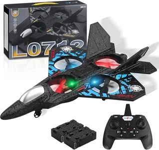 yusvwkj RC Plane, L0712 Remote Control Plane with 2 Batteries, 2.4GHz 2 Channel Remote Control Airplane Fighter Toys Easy to Fly for Adults Kids Beginners Boys, Blue