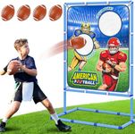 Polkoliye Football Toss Game with 4 Inflatable Balls, Indoor/Outdoor Football Throwing Target Toy for Kids Ages 4-7 8-12- Perfect Christmas Birthday Gifts for 4 5 6 7 8 9 10 11 12 Year Old Boys Girls