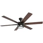 Honeywell Ceiling Fans Kaliza, 56 Inch Indoor Modern LED Ceiling Fan with Light and Remote Control, Dual Mounting Options, 6 Blades with Dual Finish, Reversible Motor - 51036-01 - (Bronze)