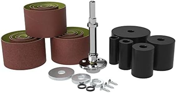 NXTUL Small Drill Press Sanding Spindle Starter Kit | 2“ Mandrel with Bottom Support Design for Maximum Spindle Rigidity| 5 pc. Sanding Drums Set | 18 pc Assorted Sanding Sleeves Coarse, Med., Fine